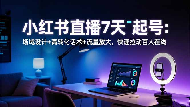 小红书直播7天起号：场域设计+高转化话术+流量放大，快速拉动百人在线-保成圈-山云人力,分享创业咨询_最新网络项目资源