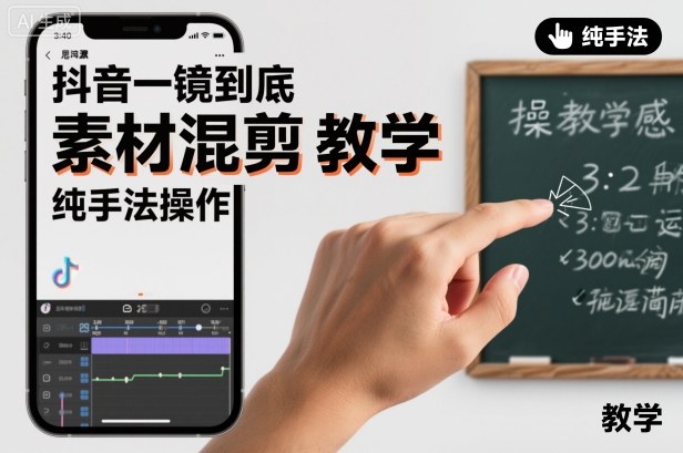 抖音一镜到底素材混剪教学，纯手法操作-保成圈-山云人力,分享创业咨询_最新网络项目资源
