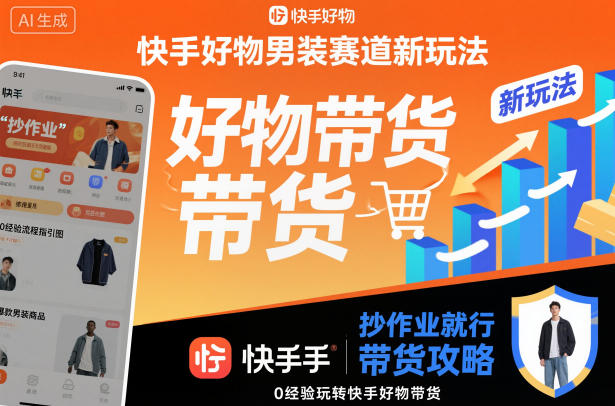 快手好物男装赛道新玩法，抄作业就行，0经验玩转快手好物带货-保成圈-山云人力,分享创业咨询_最新网络项目资源