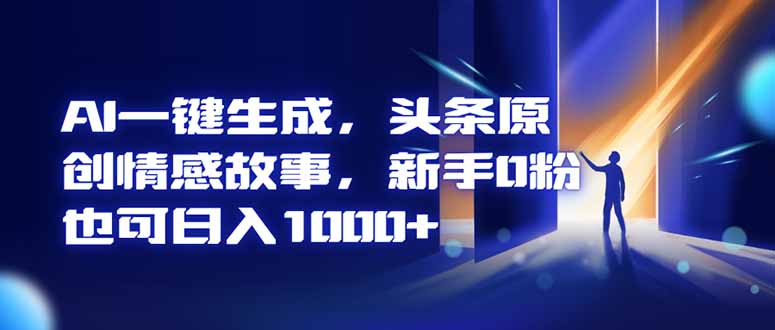 AI一键生成，头条原创情感故事，新手0粉也可日入1000+-保成圈-山云人力,分享创业咨询_最新网络项目资源