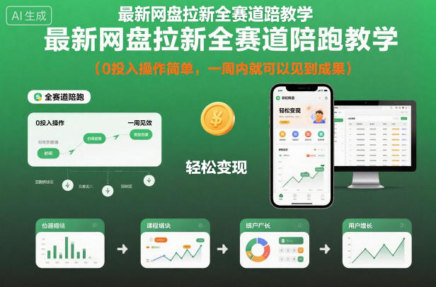 最新网盘拉新全赛道陪跑教学，0投入操作简单，一周内就可以见到成果-保成圈-山云人力,分享创业咨询_最新网络项目资源