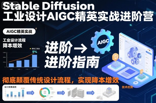 Stable Diffusion工业设计AIGC精英实战进阶营，彻底颠覆传统设计流程，实现降本增效-保成圈-山云人力,分享创业咨询_最新网络项目资源
