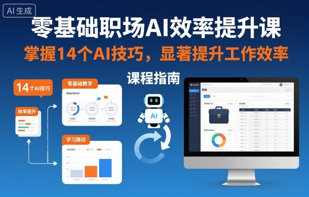 零基础职场AI效率提升课，掌握14个AI技巧，显著提升工作效率-保成圈-山云人力,分享创业咨询_最新网络项目资源