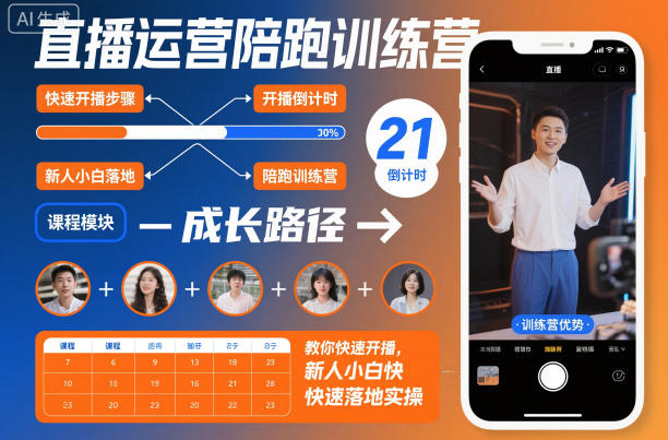 直播运营陪跑训练营，教你快速开播，新人小白快速落地实操-保成圈-山云人力,分享创业咨询_最新网络项目资源