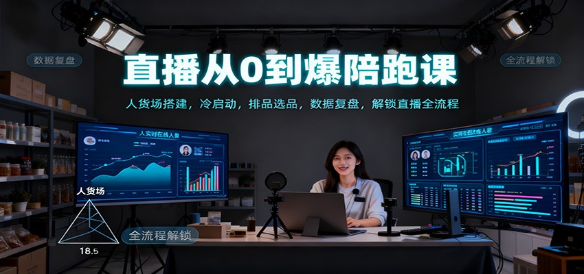 直播从0到爆陪跑课：人货场搭建，冷启动，排品选品，数据复盘，解锁直播全流程-保成圈-山云人力,分享创业咨询_最新网络项目资源