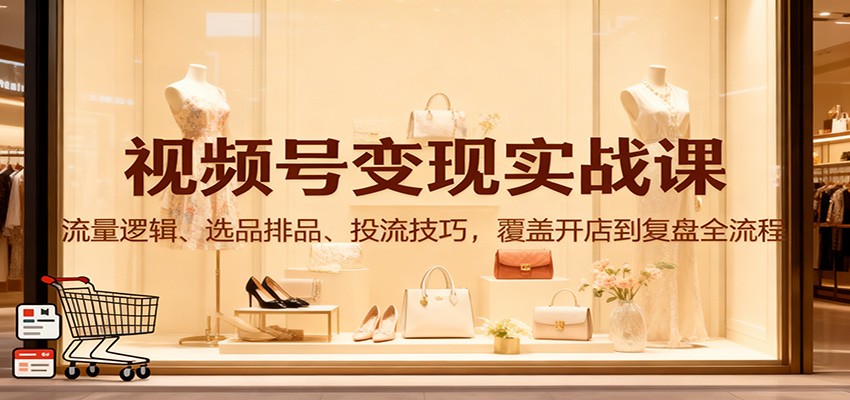视频号变现实战课：流量逻辑、选品排品、投流技巧，覆盖开店到复盘全流程-保成圈-山云人力,分享创业咨询_最新网络项目资源