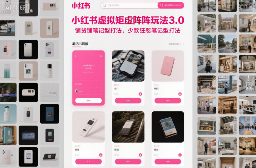 小红书虚拟矩阵玩法3.0，铺货铺笔记型打法，少款狂怼笔记型打法-保成圈-山云人力,分享创业咨询_最新网络项目资源