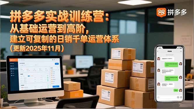 拼多多实战训练营：从基础运营到高阶，建立可复制的日销千单运营体系(更新11月-保成圈-山云人力,分享创业咨询_最新网络项目资源