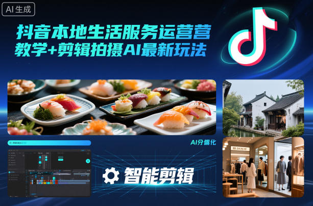 抖音本地生活服务运营教学+剪辑拍摄AI最新玩法-保成圈-山云人力,分享创业咨询_最新网络项目资源