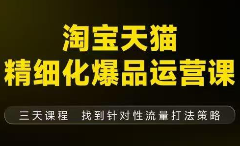 猫课子幽·淘宝天猫精细化爆品运营【音频+字幕+文档】(9月12-14杭州线下课)-保成圈-山云人力,分享创业咨询_最新网络项目资源