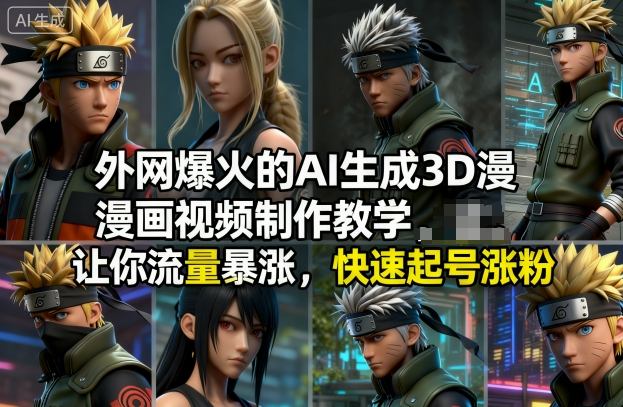 外网爆火的AI生成3D漫画视频制作教学，让你流量暴涨，快速起号涨粉！-保成圈-山云人力,分享创业咨询_最新网络项目资源