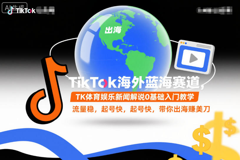 TikTok海外蓝海赛道，TK体育娱乐新闻解说0基础入门教学，流量稳，起号快，带你出海賺美刀-保成圈-山云人力,分享创业咨询_最新网络项目资源