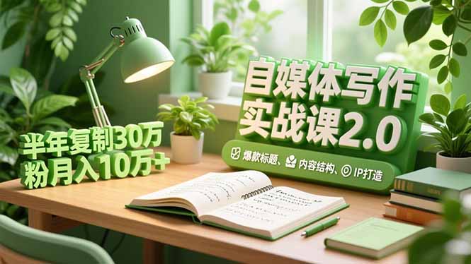 自媒体写作实战课2.0，爆款标题、内容结构、IP打造，半年复制30万粉月入10万+-保成圈-山云人力,分享创业咨询_最新网络项目资源