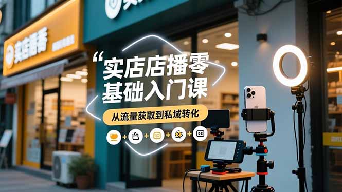 实体店播零基础入门课，实体店+短视频+直播+微信生态+私域社群，从流量获取到私域转化-保成圈-山云人力,分享创业咨询_最新网络项目资源
