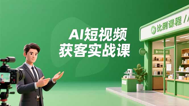 AI短视频获客实战课，数字人创作、实体行业应用、精准引流，30天获取客源月入6万+-保成圈-山云人力,分享创业咨询_最新网络项目资源