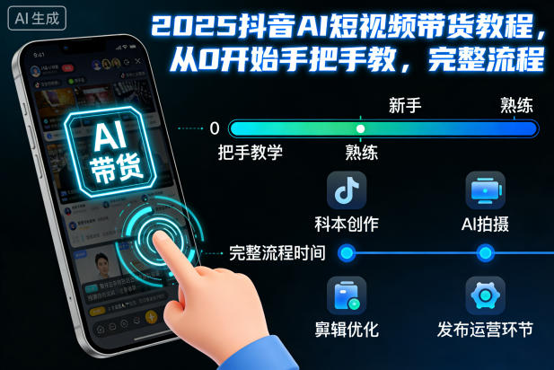 2025抖音AI短视频带货教程，从0开始手把手教，完整流程-保成圈-山云人力,分享创业咨询_最新网络项目资源