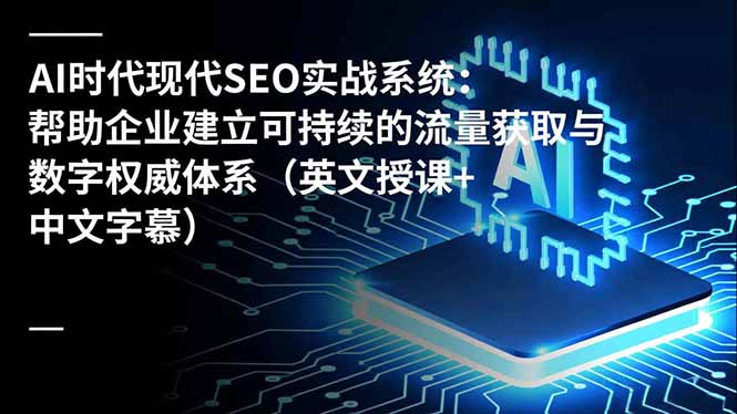 AI时代现代SEO实战系统：帮助企业建立可持续的流量获取与数字权威体系(英文授课+中文字幕-保成圈-山云人力,分享创业咨询_最新网络项目资源