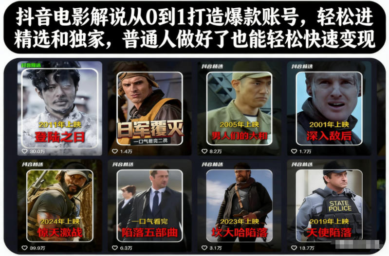 抖音电影解说从0到1打造爆款账号，轻松进精选和独家，普通人做好了也能轻松快速变现-保成圈-山云人力,分享创业咨询_最新网络项目资源