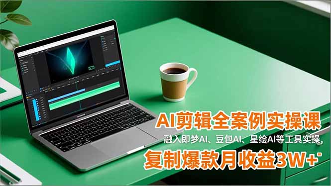 AI剪辑全案例实操课，融入即梦AI、豆包AI、星绘AI等工具实操，复制爆款月收益3W+-保成圈-山云人力,分享创业咨询_最新网络项目资源