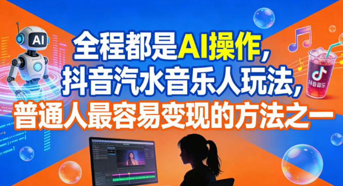 全程都是AI操作，抖音汽水音乐人玩法，普通人最容易变现的方法之一-保成圈-山云人力,分享创业咨询_最新网络项目资源