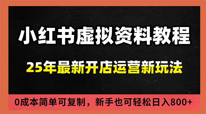 小红书虚拟资料项目：最新搜索流变现玩法，0成本简单可复制，一人多店打法，新手日入800+-保成圈-山云人力,分享创业咨询_最新网络项目资源