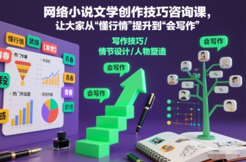 网络小说文学创作技巧咨询课，让大家从“懂行情”提升到”会写作”的高度-保成圈-山云人力,分享创业咨询_最新网络项目资源