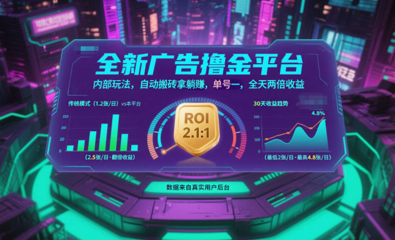 全新广告撸金平台，内部玩法，自动搬砖拿躺賺，单号一天保底2张+，全天两倍收益【揭秘】-保成圈-山云人力,分享创业咨询_最新网络项目资源