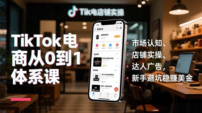 TikTok电商从0到1体系课，市场认知、店铺实操、达人广告，新手避坑稳赚美金-保成圈-山云人力,分享创业咨询_最新网络项目资源