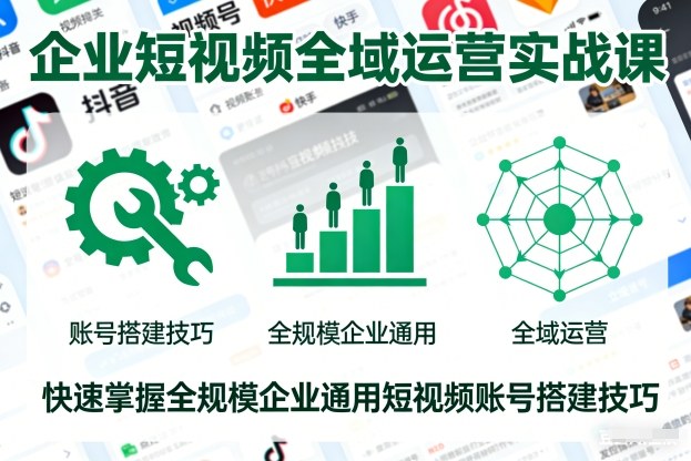 企业短视频全域运营实战课，快速掌握全规模企业通用短视频账号搭建技巧-保成圈-山云人力,分享创业咨询_最新网络项目资源