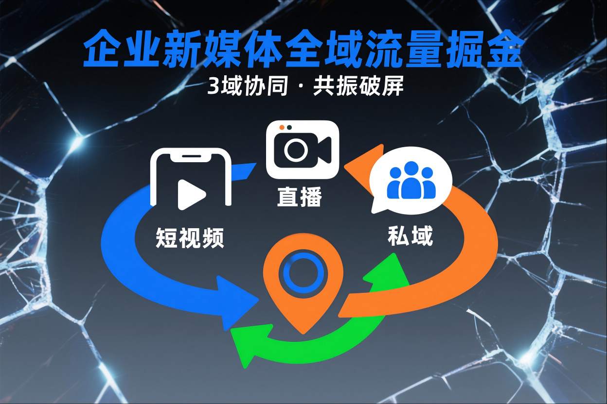 短视频全域商业模式，企业新媒体全域流量掘金，3域协同，共振破屏，短视频-直播-私域-地域-保成圈-山云人力,分享创业咨询_最新网络项目资源