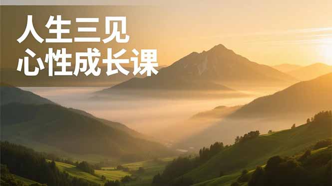 人生三见心性成长课，见天地众生自己，搞透人性安顿身心，活出清晰自我，内在富足无价-保成圈-山云人力,分享创业咨询_最新网络项目资源