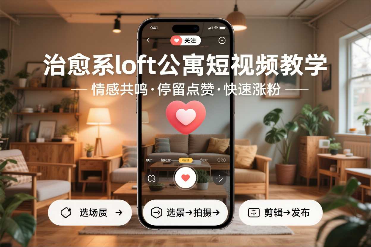 治愈系loft公寓短视频制作教学，情感共鸣引停留点赞关注，快速起号涨粉-保成圈-山云人力,分享创业咨询_最新网络项目资源