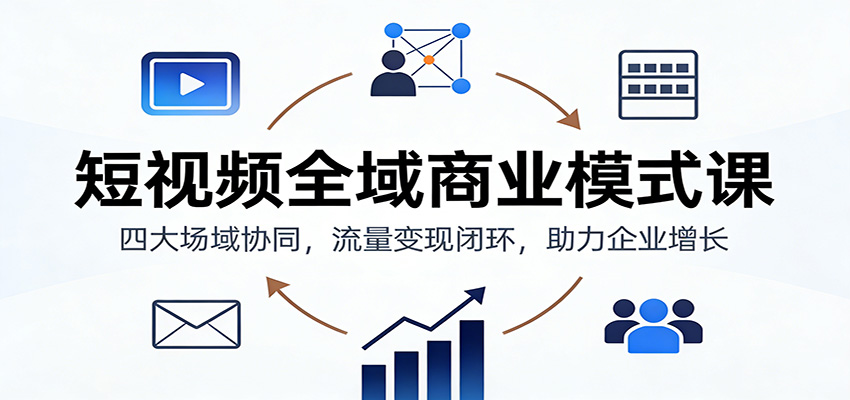 短视频全域商业模式课：四大场域协同，流量变现闭环，助力企业增长-保成圈-山云人力,分享创业咨询_最新网络项目资源