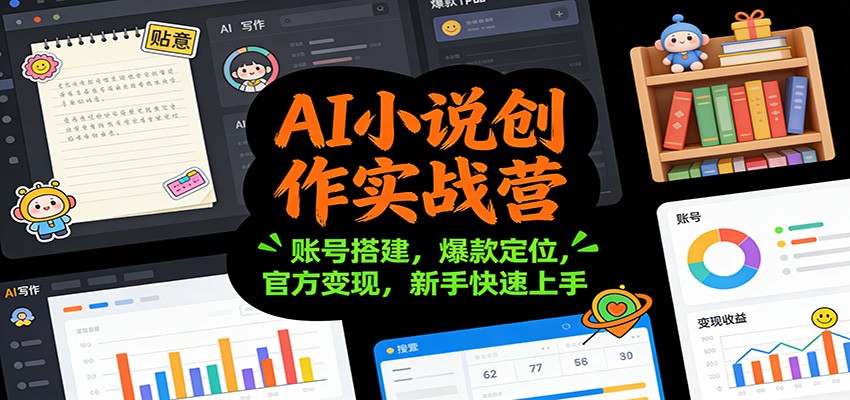 AI小说创作实战营：账号搭建，爆款定位，官方变现，新手快速上手-保成圈-山云人力,分享创业咨询_最新网络项目资源