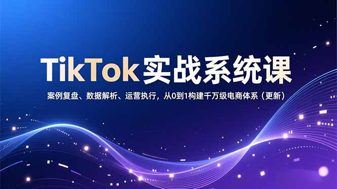 TikTok实战系统课，案例复盘、数据解析、运营执行，从0到1构建千万级电商体系(更新-保成圈-山云人力,分享创业咨询_最新网络项目资源