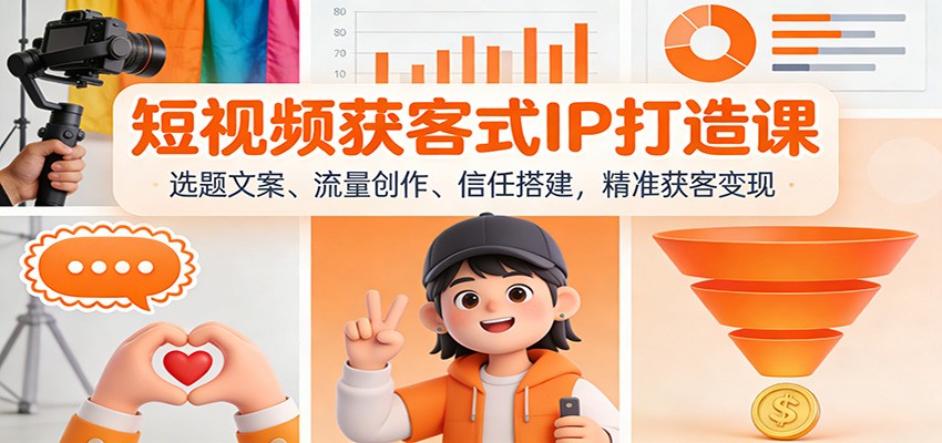 短视频获客式IP打造课：选题文案、流量创作、信任搭建，精准获客变现-保成圈-山云人力,分享创业咨询_最新网络项目资源
