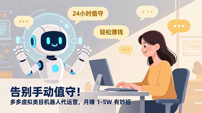 告别手动值守！多多虚拟类目机器人代运营，月赚 1-5W 有妙招-保成圈-山云人力,分享创业咨询_最新网络项目资源