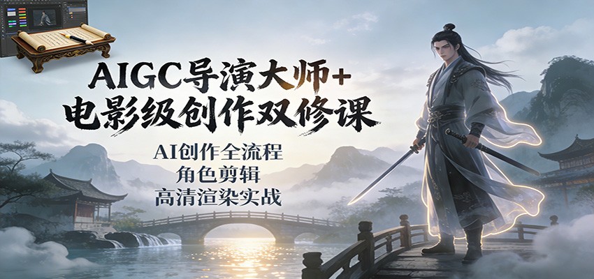 AIGC导演大师+电影级创作双修课：AI创作全流程、角色剪辑、高清渲染实战-保成圈-山云人力,分享创业咨询_最新网络项目资源