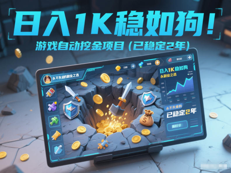 日入1K稳如狗！游戏自动挖金项目(已稳定2年)，永不失业的副业之选【揭秘】-保成圈-山云人力,分享创业咨询_最新网络项目资源