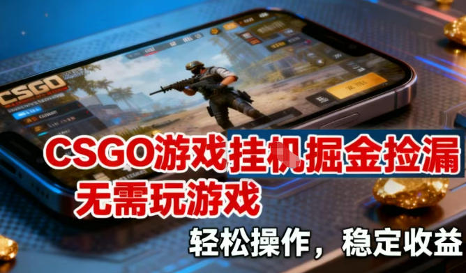 CSGO游戏挂G掘金捡漏，不需要玩游戏，操作简单，收益稳定【揭秘】-保成圈-山云人力,分享创业咨询_最新网络项目资源