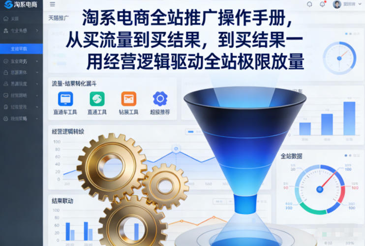 淘系电商全站推广操作手册，从买流量到买结果一用经营逻辑驱动全站极限放量-保成圈-山云人力,分享创业咨询_最新网络项目资源