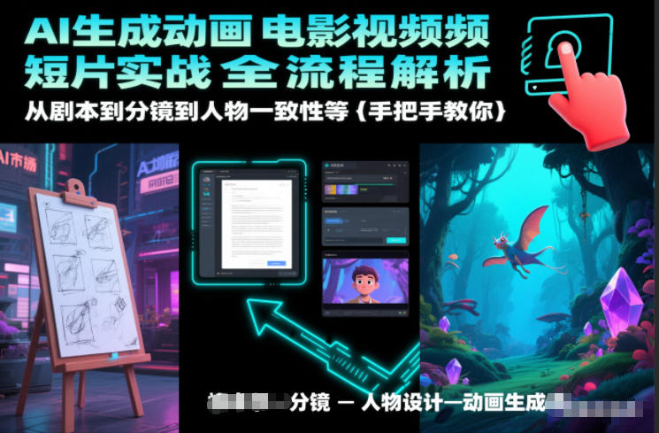 AI生成动画电影视频短片实战全流程解析，从剧本到分镜到人物一致性等手把手教你-保成圈-山云人力,分享创业咨询_最新网络项目资源