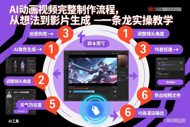 AI动画视频完整制作流程，从想法到影片生成一条龙实操教学-保成圈-山云人力,分享创业咨询_最新网络项目资源