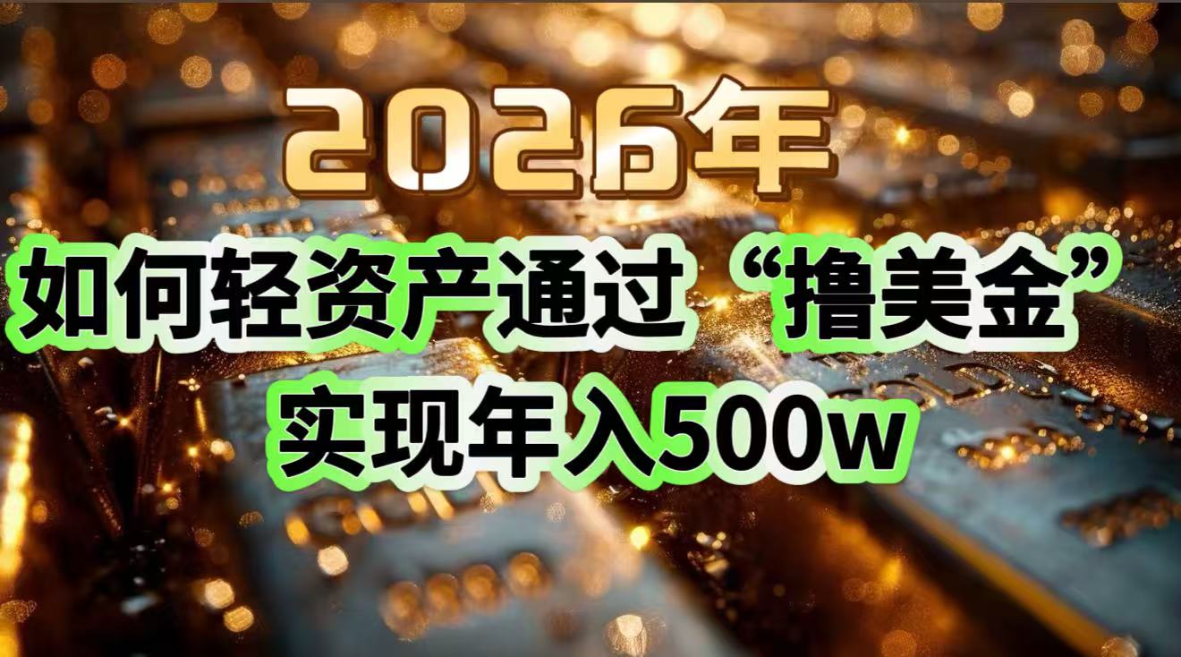 2026年如何轻资产通过“撸美金”实现年入500w-保成圈-山云人力,分享创业咨询_最新网络项目资源
