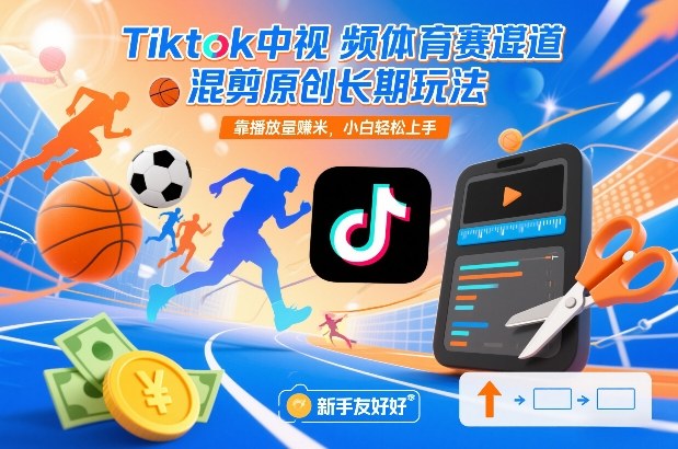 Tiktok中视频体育赛道混剪原创长期玩法，靠播放量賺米，小白轻松上手-保成圈-山云人力,分享创业咨询_最新网络项目资源