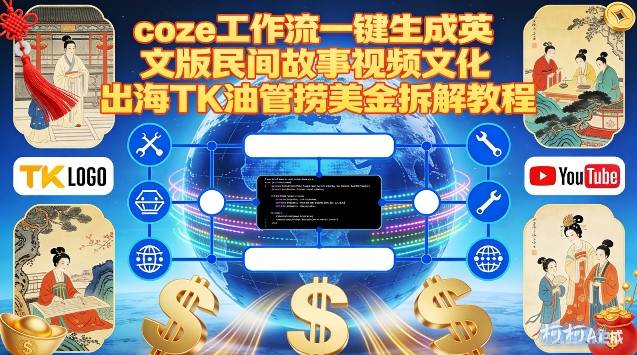 Coze扣子工作流一键生成英文版民间故事视频，文化出海TK油管捞美金拆解教程-保成圈-山云人力,分享创业咨询_最新网络项目资源