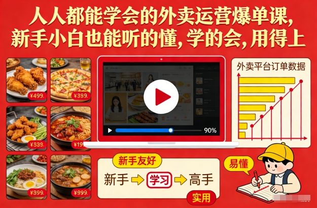 人人都能学会的外卖运营爆单课，新手小白也能听的懂，学的会，用得上-保成圈-山云人力,分享创业咨询_最新网络项目资源