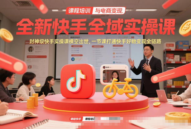 全新快手全域实操课，封神级快手实操课横空出世，一节课打通快手好物变现全链路-保成圈-山云人力,分享创业咨询_最新网络项目资源
