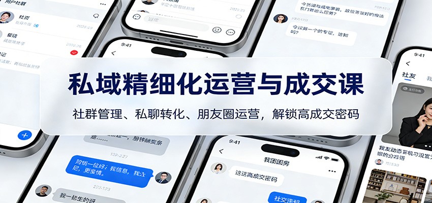 私域精细化运营与成交课：社群管理、私聊转化、朋友圈运营，解锁高成交密码-保成圈-山云人力,分享创业咨询_最新网络项目资源
