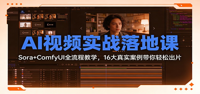 AI视频实战落地课：Sora+ComfyUI全流程教学，16大真实案例带你轻松出片-保成圈-山云人力,分享创业咨询_最新网络项目资源